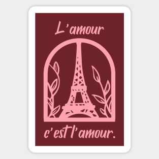 Love is Love in French L'amour Sticker